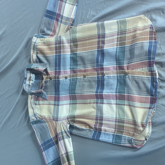 Tops - Alfred Dunner Woman's Plaid Size8 Button Down Long Sleeve Shirt W Shoulder Pads